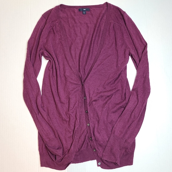 Cotton and Modal Purple Button Cardigan - Picture 6 of 11